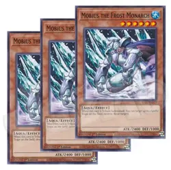 Yugioh - Mobius the Frost Monarch x 3 - 1st Edition NM - Plus Free Holo Card - Image 1