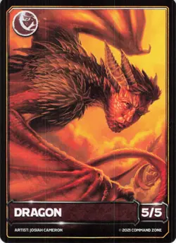The Command Zone Game Knights Kickstarter Jimmy Wong 5/5 Dragon Token - Image 1
