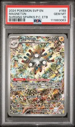 Magneton #159 - 2024 Surging Sparks ETB Pokemon Center Stamp Promo - PSA 10 - Image 1