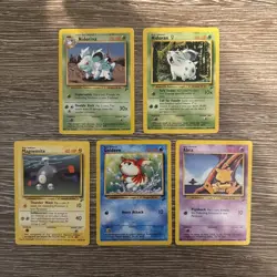 5x Pokemon Cards Wotc Vintage Card Bundle BASE SET 2 (3) - Image 1