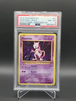 Pokemon Mewtwo Holo Cracked Ice PSA 8 NM-MT - 2016 XY Evolutions 51/108 TCG - Image 1