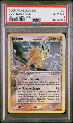 2005 POKEMON EX DELTA SPECIES #7 JOLTEON HOLO PSA 10 - Image 1