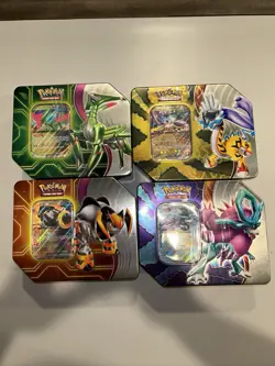 4 Pokemon TCG Walmart Black Friday Paradox Destinies Tins SEALED 5 Packs/Tin - Image 1
