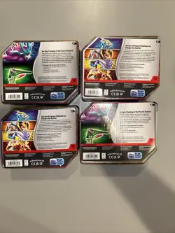 4 Pokemon TCG Walmart Black Friday Paradox Destinies Tins SEALED 5 Packs/Tin - Image 3