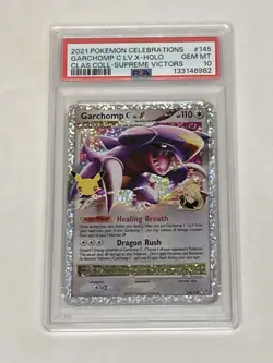 2021 Pokemon Celebrations Garchomp C LV. X Holo #145 Gem Mint PSA 10 Collect - Image 1