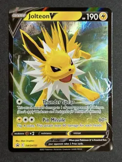 Jolteon V SWSH151 Black Star Promo Ultra Rare Pokemon TCG NM/MINT - Image 1