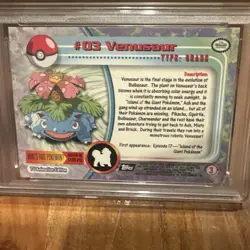 1999 Topps Pokemon T.V. Venusaur #3 PSA MINT 9 - Image 5