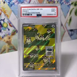 2023 Pokemon OBF EN Pidgey #207 Illustration Rare PSA 9 - Image 1