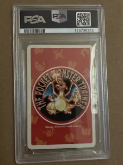 1998 POKEMON YELLOW VERSION PLAYING CARDS ACE OF CLUBS #004 CHARMANDER PSA 6 - Image 2