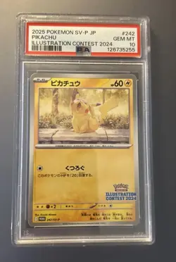 PSA 10 Pokemon Card Pikachu Illustration Contest Promo 242/SV-P 2024 Japanese - Image 1