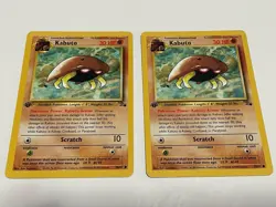 Pokemon TCG 2 Kabuto Fossil 1st Edition Common Card 50/62 NM - Image 1