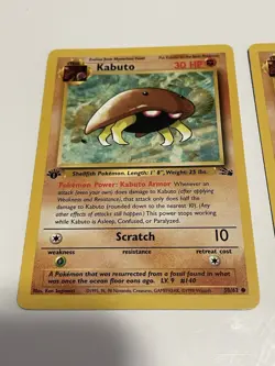 Pokemon TCG 2 Kabuto Fossil 1st Edition Common Card 50/62 NM - Image 2