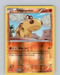 Pokemon TCG Hippopotas XY BREAKthrough 83/162 Reverse Holo Common Card LP-NM - Image 1