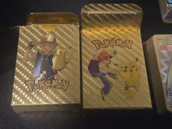 LOT of 2 Boxes of POKEMON GOLD FOIL CARD DECK Gold 55 cards ea w/ metal card - Image 2