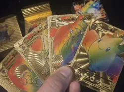 LOT of 2 Boxes of POKEMON GOLD FOIL CARD DECK Gold 55 cards ea w/ metal card - Image 3