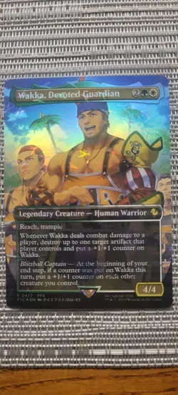 Wakka, Devoted Guardian Borderless Chocobo Track FOIL MTG Final Fantasy - Image 1