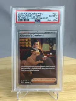 Giovanni's Charisma 204/165 PSA 10 Special Illustration Rare SIR Pokemon - Image 1
