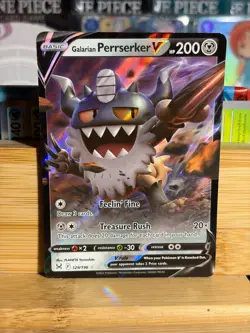 GALARIAN PERRSERKER V 129/196 Lost Origin Ultra Rare Holo Pokemon TCG Near Mint - Image 1