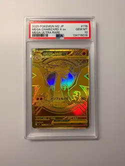 2025 POKEMON JAPANESE INFERNO X MEGA ULTRA RARE #116 MEGA CHARIZARD X EX PSA 10 - Image 1