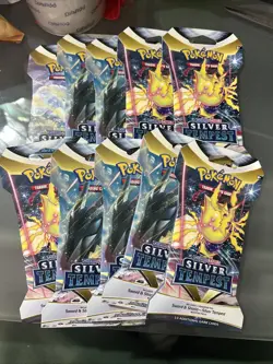Lot of 10 Pokemon TCG Silver Tempest Factory Sealed Sleeved Booster Packs - Image 2