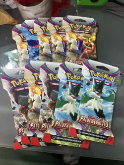 Pokemon TCG SCARLET & VIOLET PALDEA EVOLVED SLEEVED BOOSTER PACK LOT OF 10 - Image 1