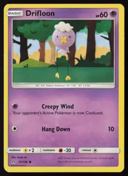 Pokemon Drifloon 51/156 SM - Ultra Prism Non-Holo Pack Fresh - NM - Image 1