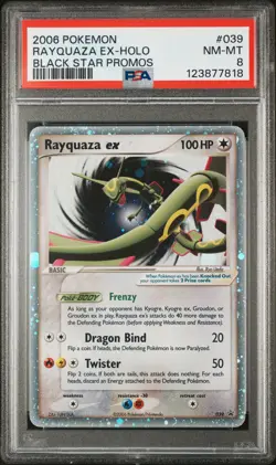 2006 POKEMON BLACK STAR PROMOS #039 RAYQUAZA EX-HOLO PSA 8 - Image 1
