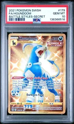2021 Pokemon SWSH FA/Houndoom Battle Styles - Secret PSA 10 GEM MT - Image 1