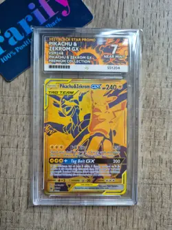 Pokemon 2021 Pikachu & Zekrom GX SM248 Tag Team Black Star Promo Ace 7 Near Mint - Image 1
