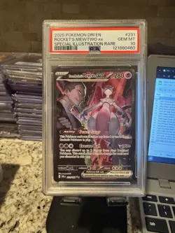 2025 POKEMON DRI SPECIAL ILLUSTRATION RARE #231 TEAM ROCKET'S MEWTWO EX PSA 10 - Image 1