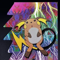 Raichu - Die Cut Embossed Cards (2001 Topps TV Animation Edition) 6 of 18 - MINT - Image 2