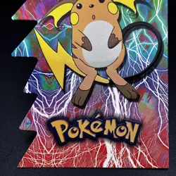 Raichu - Die Cut Embossed Cards (2001 Topps TV Animation Edition) 6 of 18 - MINT - Image 3
