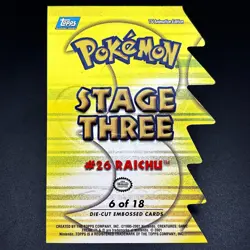 Raichu - Die Cut Embossed Cards (2001 Topps TV Animation Edition) 6 of 18 - MINT - Image 4
