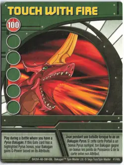 Bakugan TOUCH WITH FIRE Green Ability Card BA284-AB-SM-GBL 41/48c - Image 1