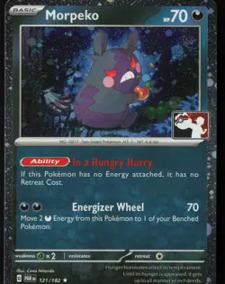 Pokemon Morpeko 121/182 Prize Pack Series Cards Cosmo Holo Pack Fresh - NM - Image 1
