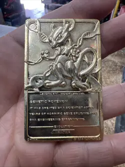 Pokemon 23K Gold Plated Mewtwo Trading Card 1999 Burger King Limited Edition - Image 3