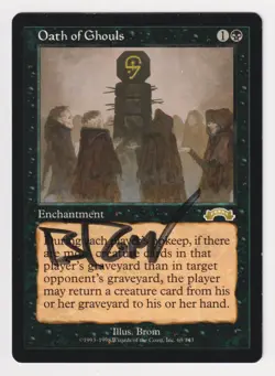 Signed Oath of Ghouls HP Exodus Artist Brom 1998 MTG Magic Reserved List Rare! - Image 1