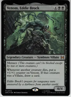 MTG Venom, Eddie Brock Foil NM Marvel's Spider-Man: Eternal-Legal Magic 12 - Image 1