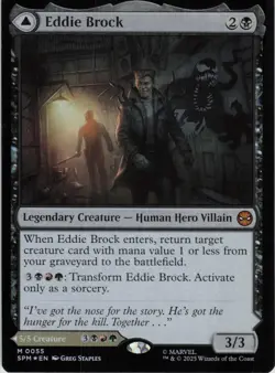 Eddie Brock M Marvel's Spider-Man 55 NM Foil MTG - Image 1