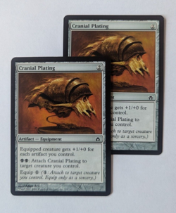Magic Mtg Fifth Dawn Cranial Plating x2 near mint - Image 1