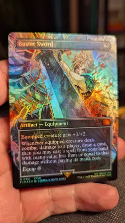 1x Buster Sword Borderless FOIL NM Final Fantasy FIN MTG x1 - Image 1