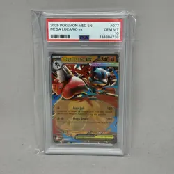 Pokemon - Mega Evolution - Mega Lucario ex 077/132 Me01: Holo - Gem Mint Psa 10 - Image 1
