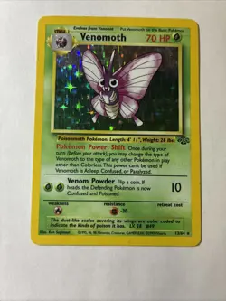 1999 Pokemon TCG Jungle Set Venomoth Holo Rare LP 13/64 - Image 1