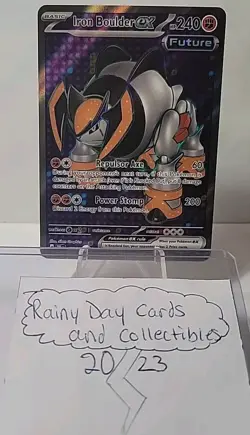 2024 Pokemon TCG Temporal Forces Iron Boulder EX 192/162 - Alternate Art Rare - Image 2