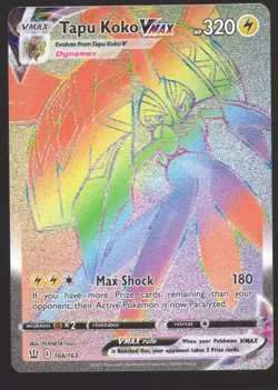 Tapu Koko Vmax 166/163 Rainbow Secret Rare Pokemon Battle Styles NM - Image 1