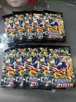 Pokemon TCG Sword & Shield Crown Zenith Booster Packs - Lot Of 10 New Sealed - Image 2
