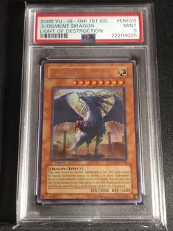 Yugioh Judgment Dragon LODT-EN026 1st Edition Secret Rare PSA 9 MINT - Image 1