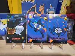 Pokemon Halloween Card Database - Litwick, Lampent, Chandelure- 3 Card Lot - Image 2