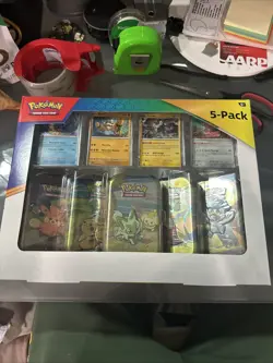 Pokemon TCG Scarlet & Violet Paldea Friends 5 Mini Tins Set + 4 Promo Cards Box - Image 1