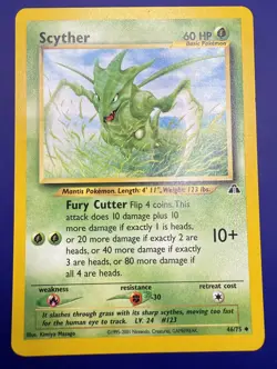 Pokemon Scyther 46/75 TCG Neo Discovery Card Light Play Condition [LP] - Image 1